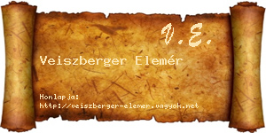 Veiszberger Elemér névjegykártya